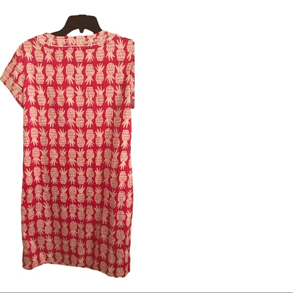 Pappagallo pineapple print embroidered short pink & white dress size 4 new - Picture 12 of 14